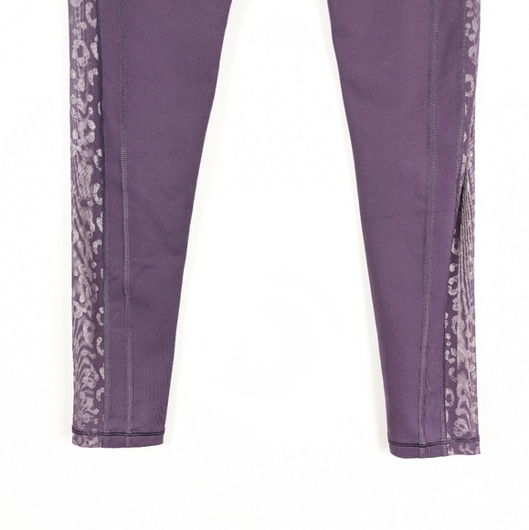 VS Sport Leopard Inset Leggings XS Purple Workout Lounge Legging - Picture 8 of 13